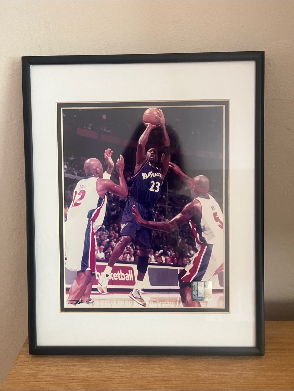 NBA Framed Print — Navy, Black, White with Gold Accent